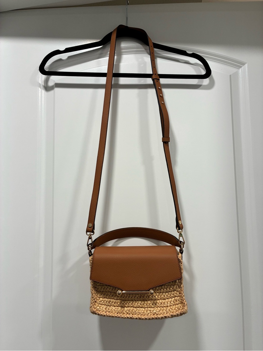 Strathberry Mosaic Nano Raffia & Leather Top Handle:Crossbody - Picture 9 of 9